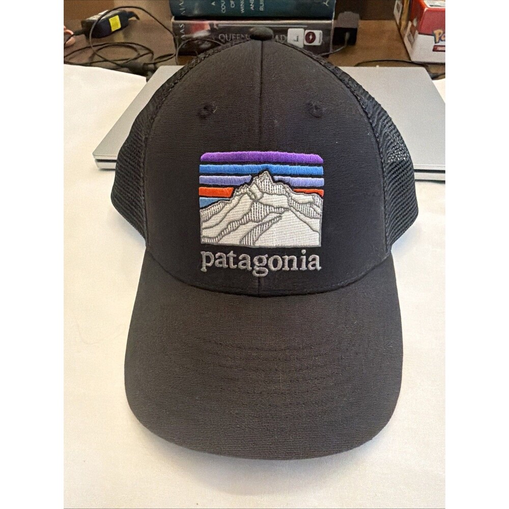 Patagonia Trucker Hat Cap Adjustable Mens Black Mesh Outdoor Hiking